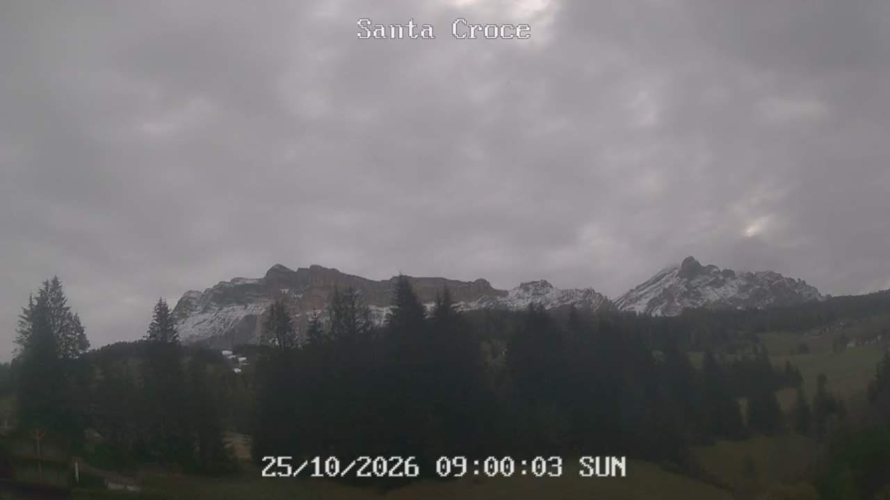 Webcam from Chalet alla Cascata towards Santa Croce