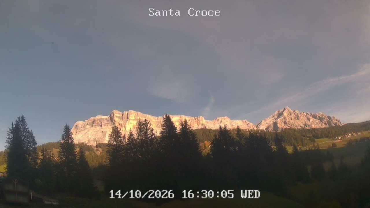 Webcam from Chalet alla Cascata towards Santa Croce