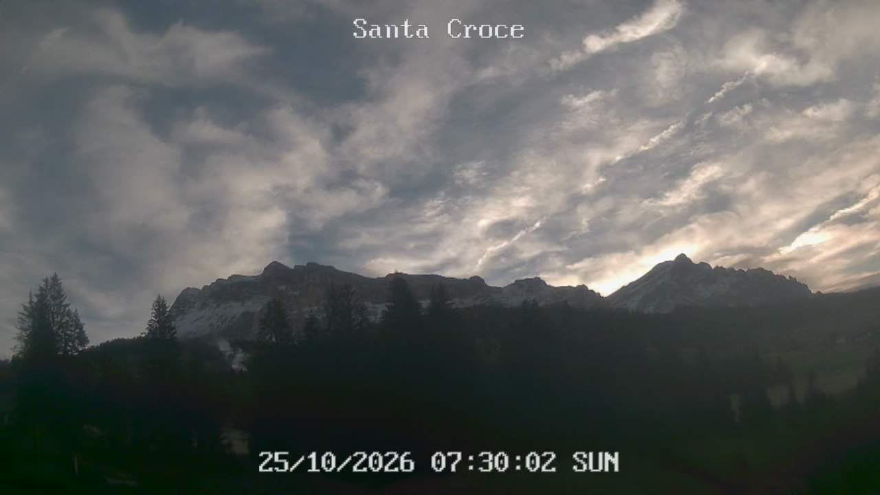 Webcam from Chalet alla Cascata towards Santa Croce