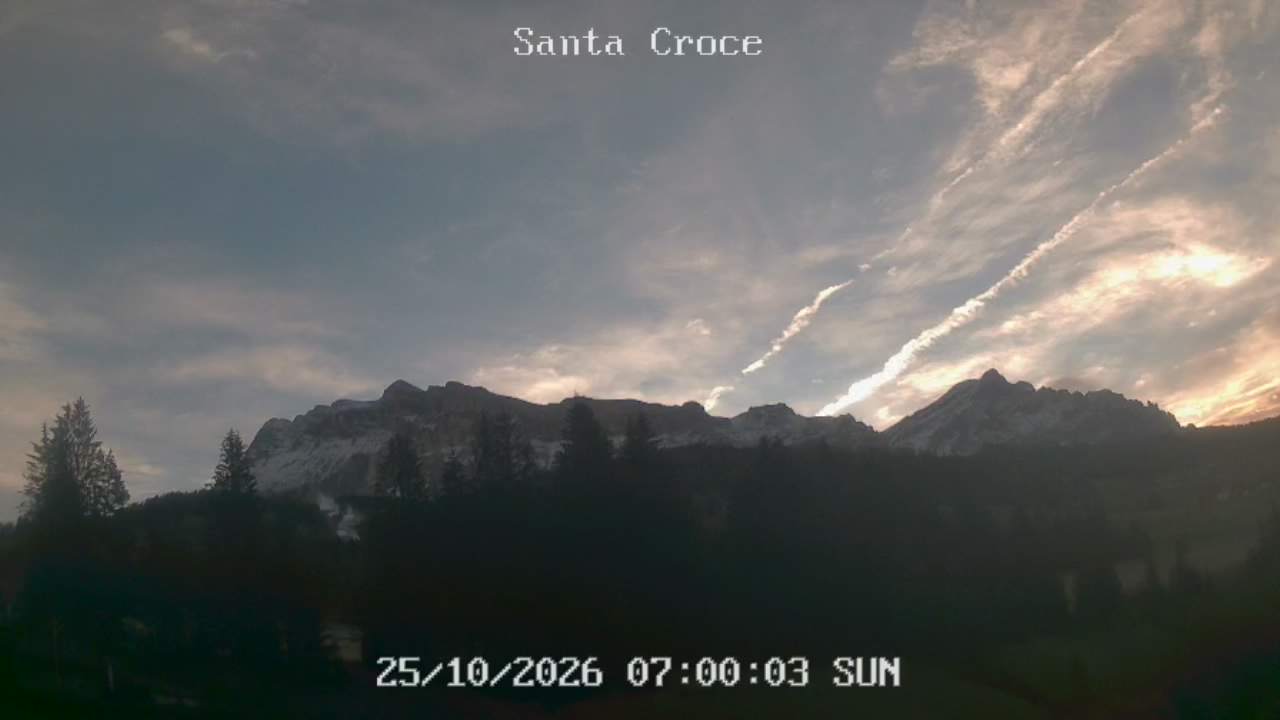 Webcam from Chalet alla Cascata towards Santa Croce