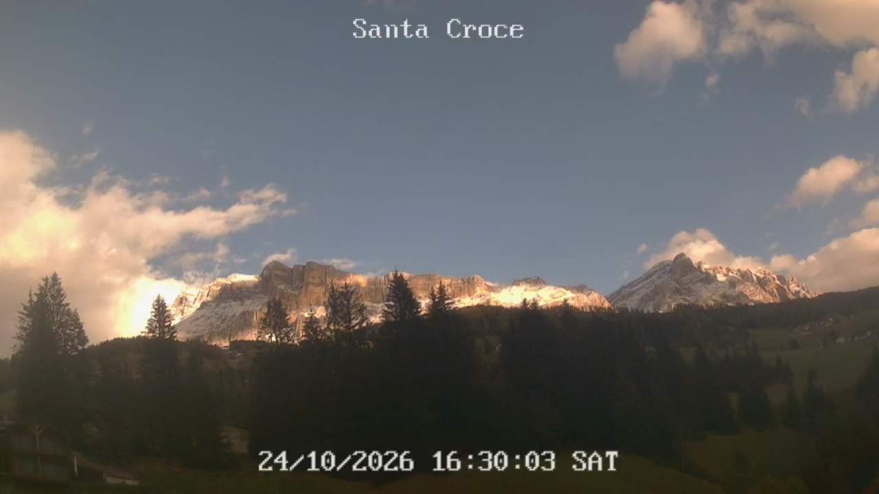 Webcam from Chalet alla Cascata towards Santa Croce