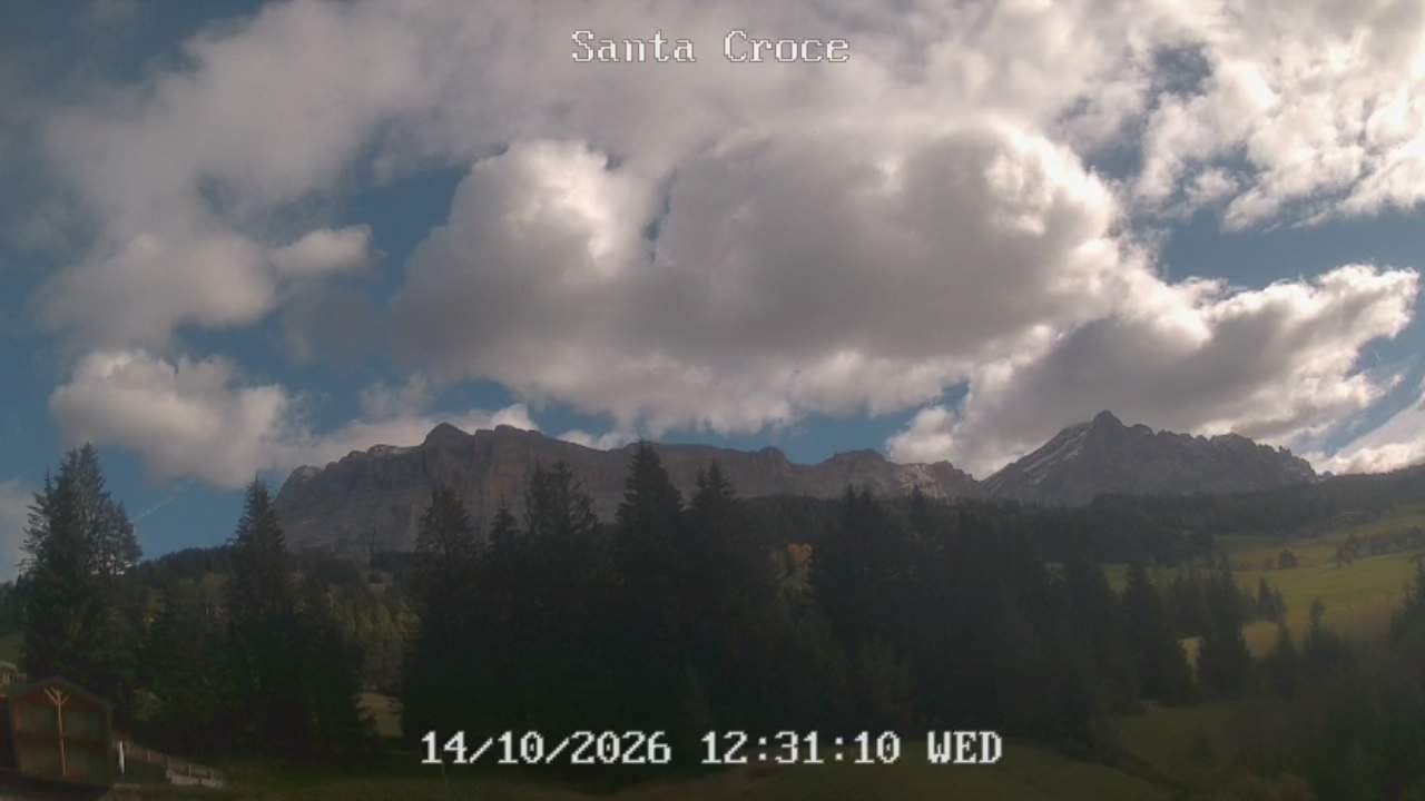 Webcam from Chalet alla Cascata towards Santa Croce