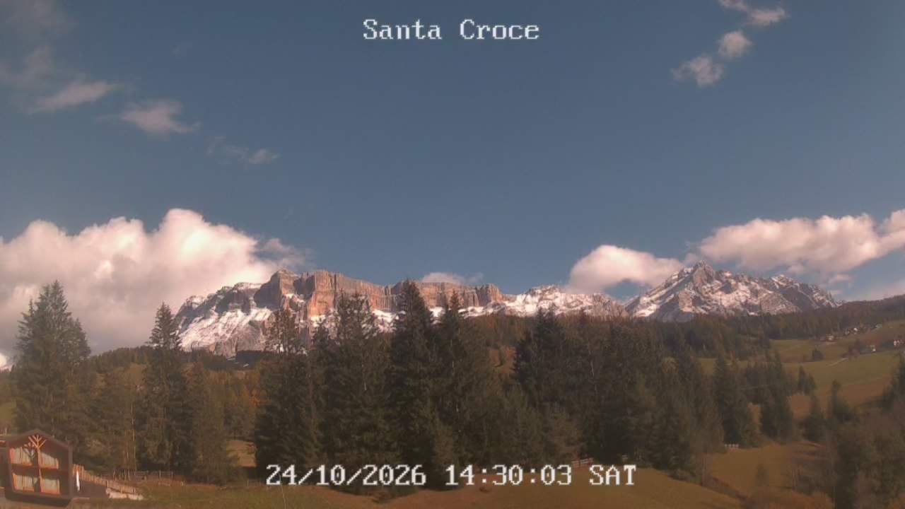 Webcam from Chalet alla Cascata towards Santa Croce